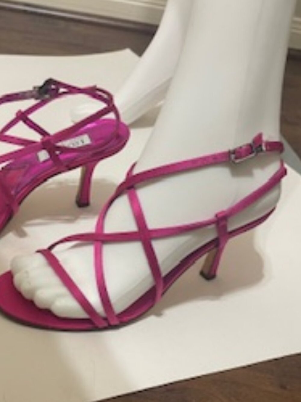 Isaac Italy Fuschia Strappy Heels 7-1/2